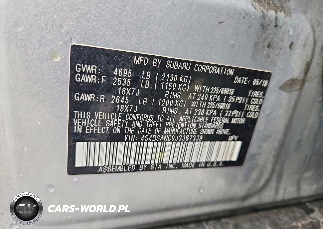 2018 Subaru Outback 2.5I Limited VIN:4S4BSANC9J3367339 - 13