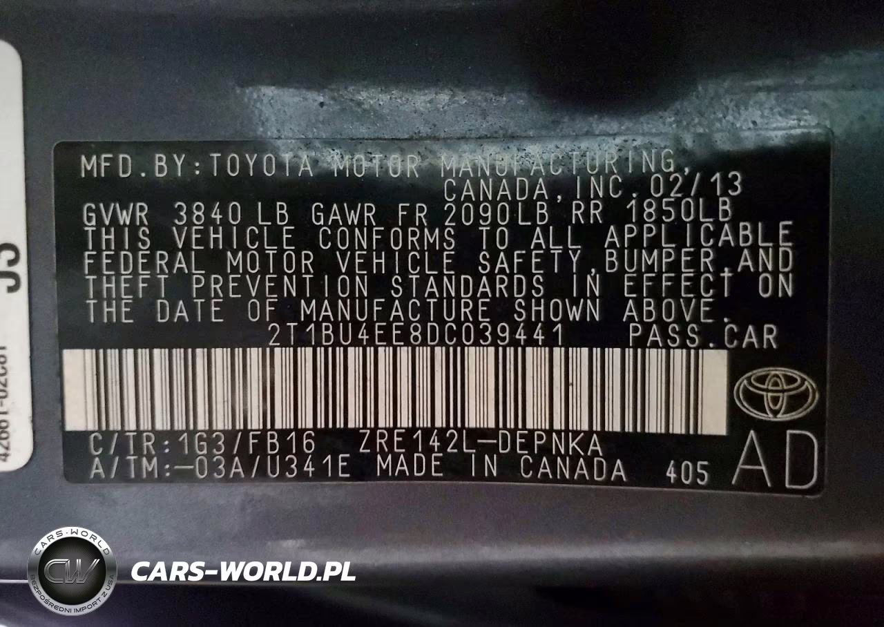 2013 Toyota Corolla Le VIN:2T1BU4EE8DC039441 - 12