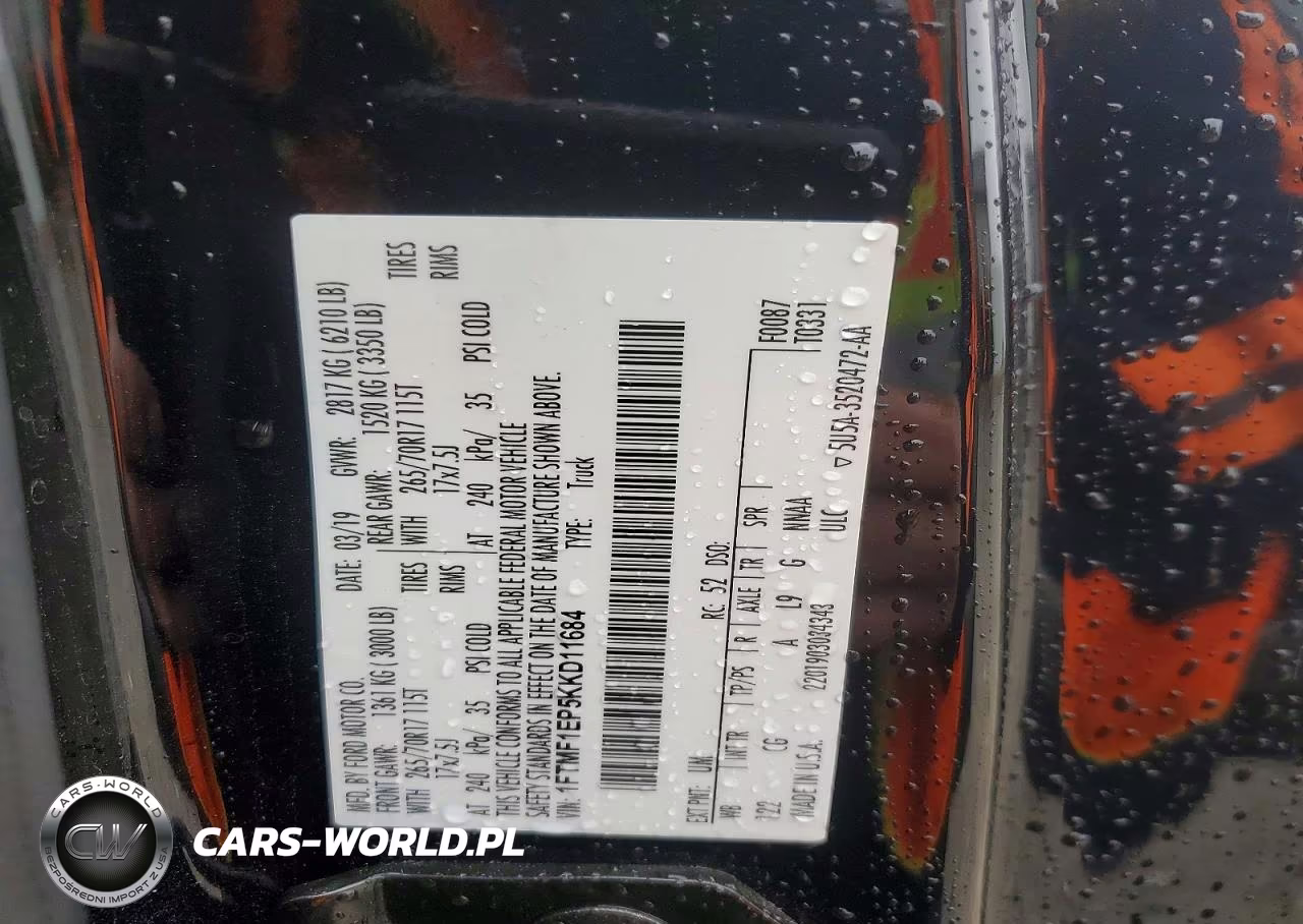 2019 Ford F150 VIN:1FTMF1EP5KKD11684 - 12