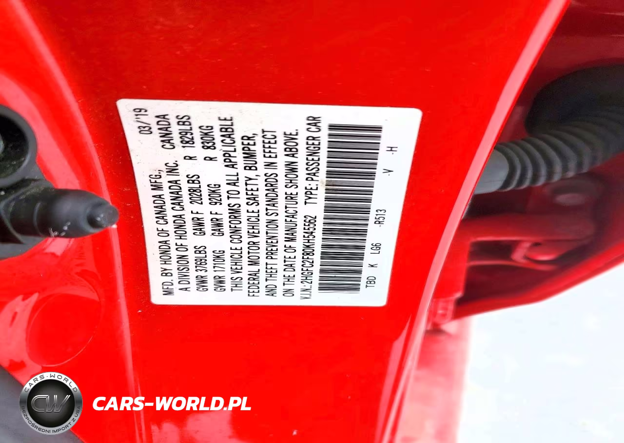 2019 Honda Civic Sport VIN:2HGFC2F80KH545562 - 12