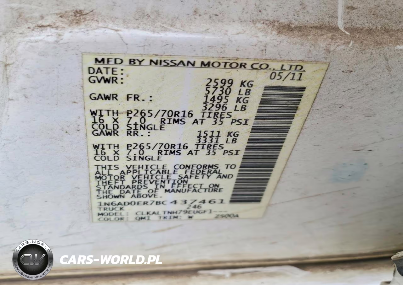 2011 Nissan Frontier S-Sv-Sl-Pro-4X VIN:1N6AD0ER7BC437461 - 12