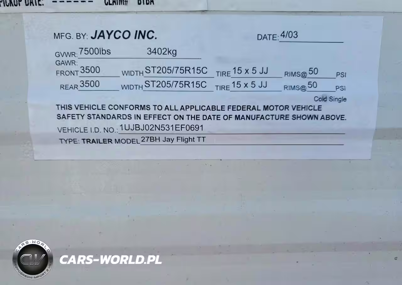 2003 Jayco Camper VIN:1UJBJ02N531EF0691 - 9