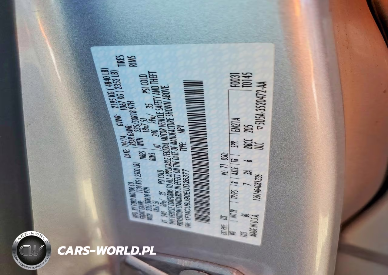 2014 Ford Escape Titanium VIN:1FMCU9J90EUD26377 - 13
