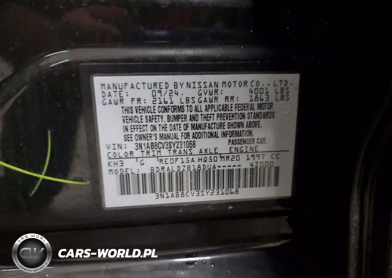 2025 Nissan Sentra Sv VIN:3N1AB8CV3SY231068 - 13