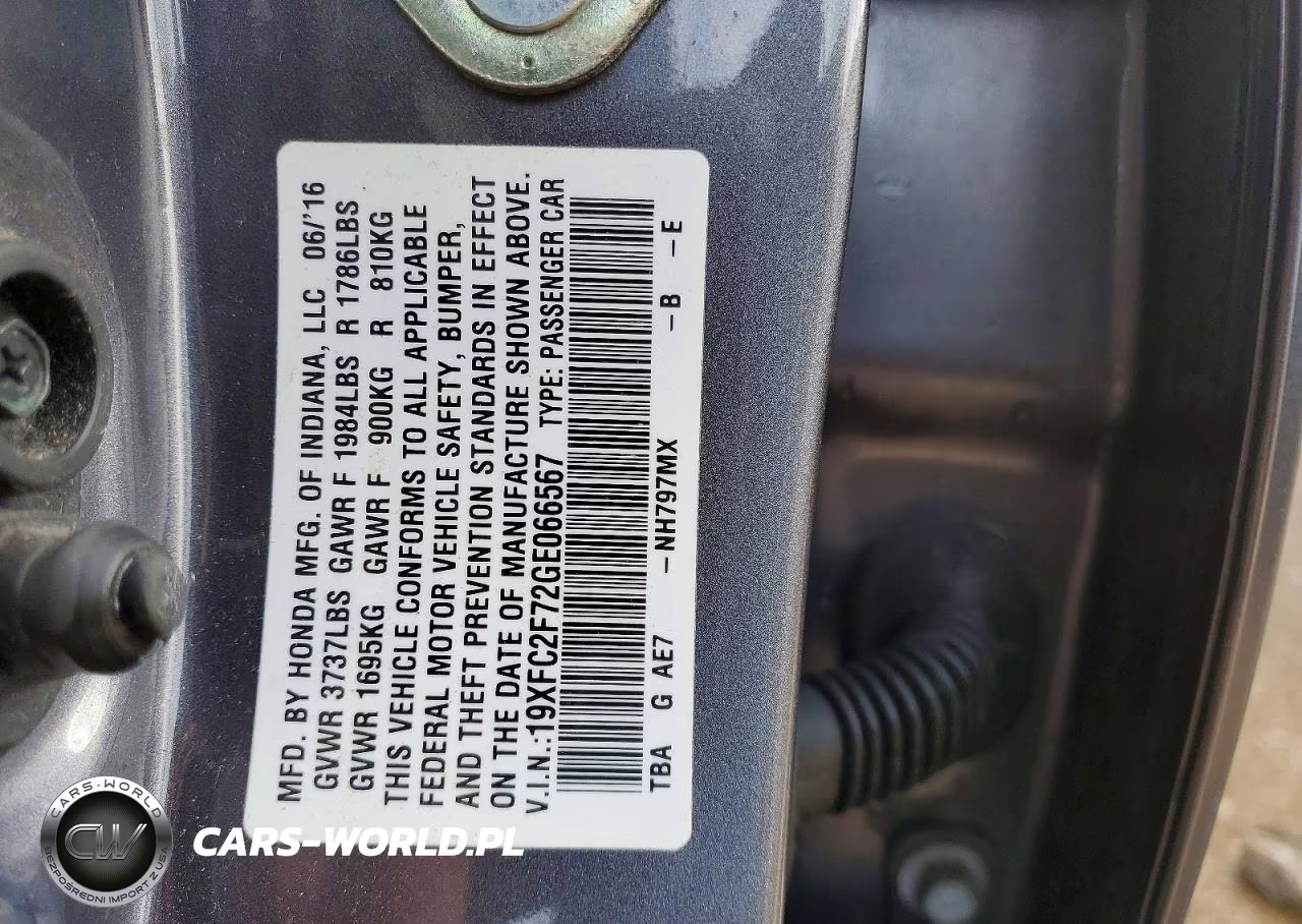 2016 Honda Civic Ex VIN:19XFC2F72GE066567 - 12