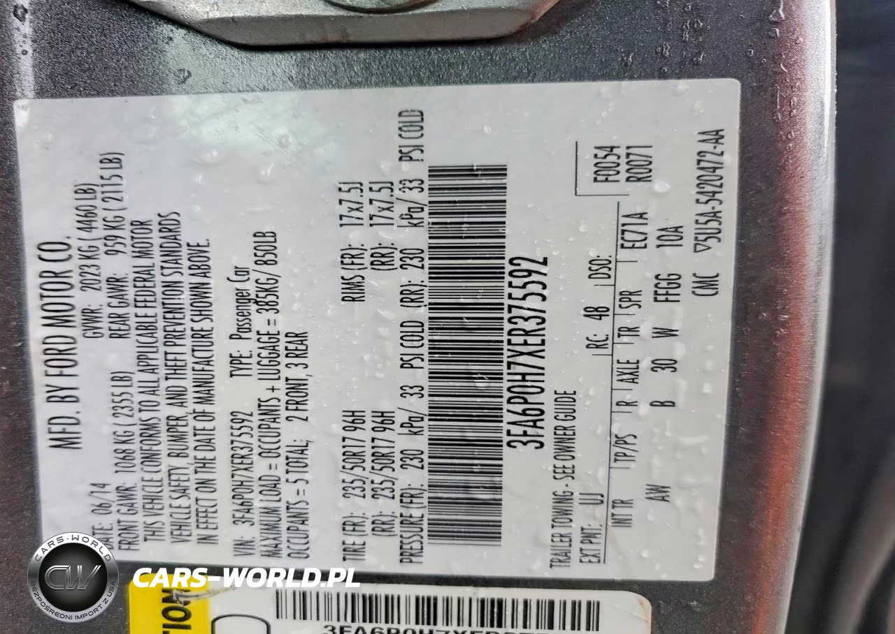 2014 Ford Fusion Se VIN:3FA6P0H7XER375592 - 13