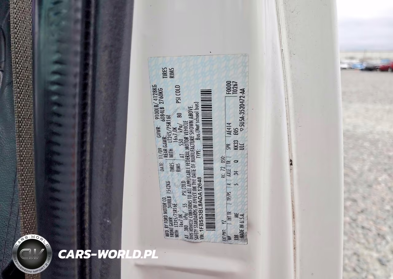 2010 Ford Econoline E350 Super Duty Wagon VIN:1FBSS3BL8ADA12648 - 13