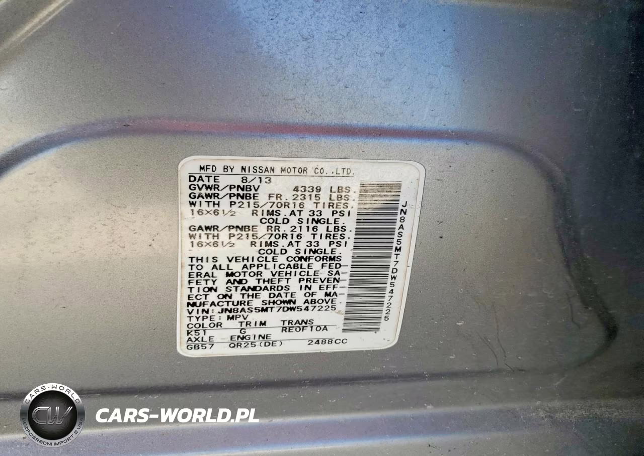 2013 Nissan Rogue S VIN:JN8AS5MT7DW547225 - 13