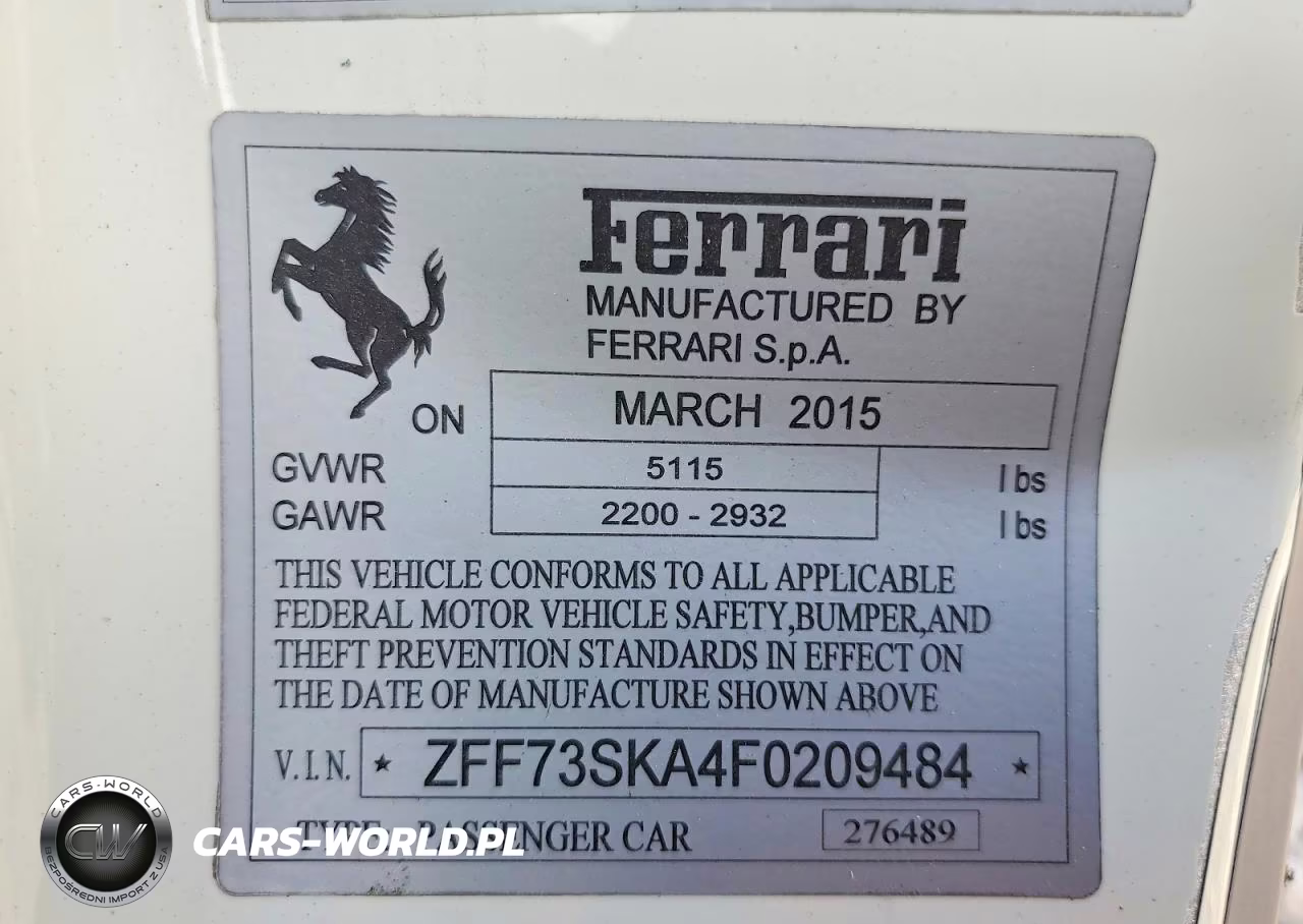 2015 Ferrari Ff VIN:ZFF73SKA4F0209484 - 13