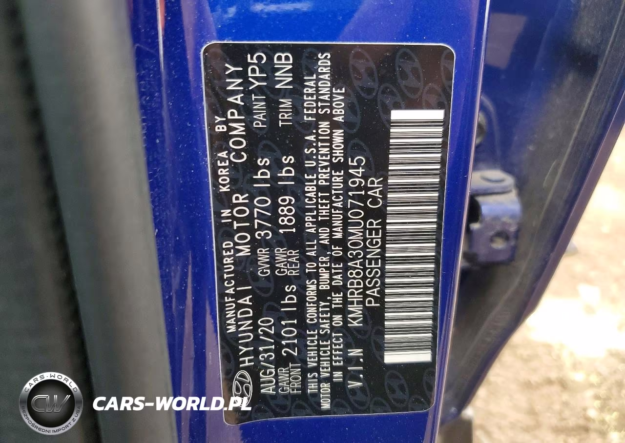 2021 Hyundai Venue Se VIN:KMHRB8A30MU071945 - 12