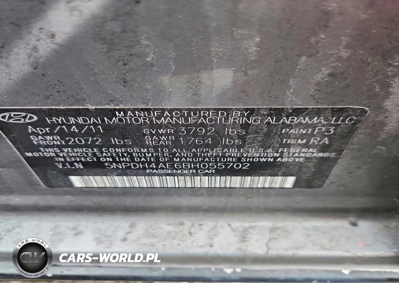 2011 Hyundai Elantra Limited VIN:5NPDH4AE6BH055702 - 12