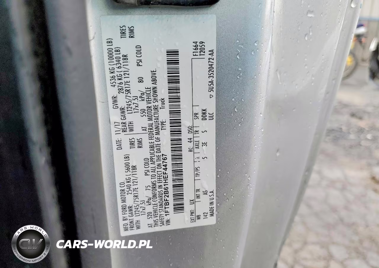 2017 Ford F250 Super Duty VIN:1FTBF2B61HEF44767 - 12