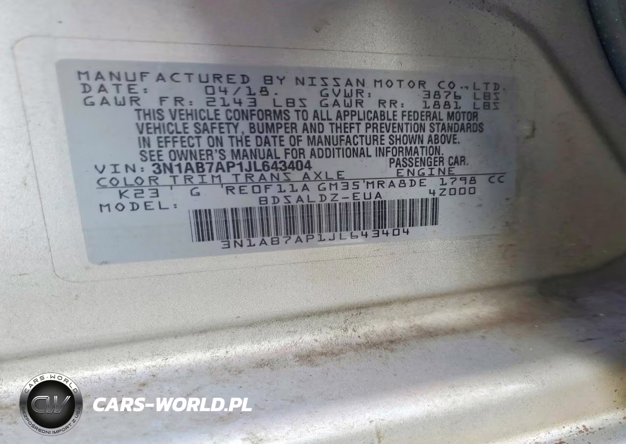 2018 Nissan Sentra Sv VIN:3N1AB7AP1JL643404 - 12