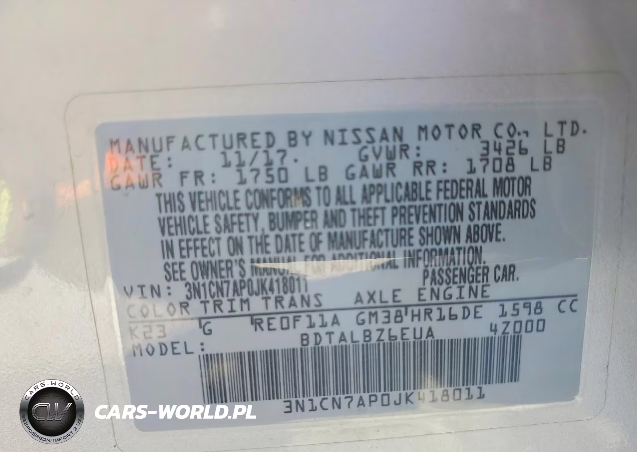 2018 Nissan Versa VIN:3N1CN7AP0JK418011 - 12
