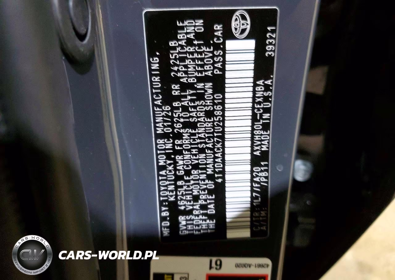 2026 Toyota Camry Le VIN:4T1DAACK7TU258610 - 13