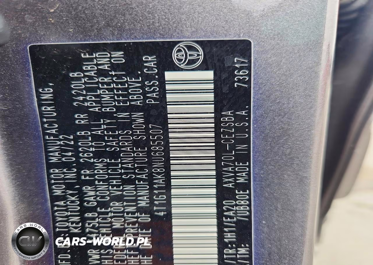 2022 Toyota Camry Se VIN:4T1G11AK8NU685507 - 12