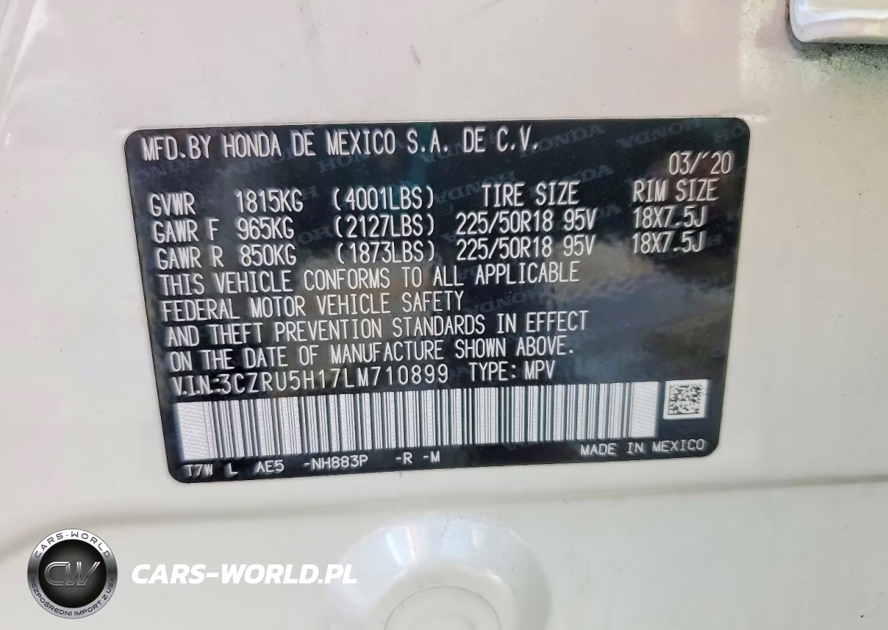 2020 Honda Hr-V Sport VIN:3CZRU5H17LM710899 - 13
