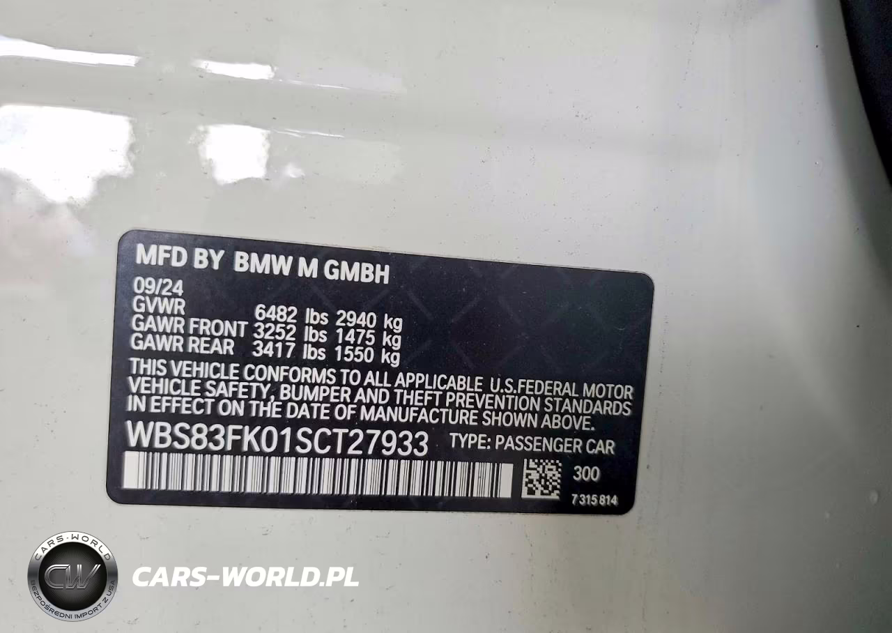 2025 BMW M5 VIN:WBS83FK01SCT27933 - 12