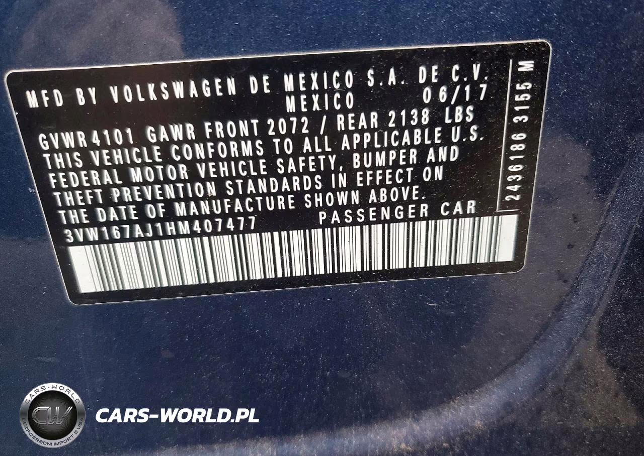 2017 Volkswagen Jetta S VIN:3VW167AJ1HM407477 - 12