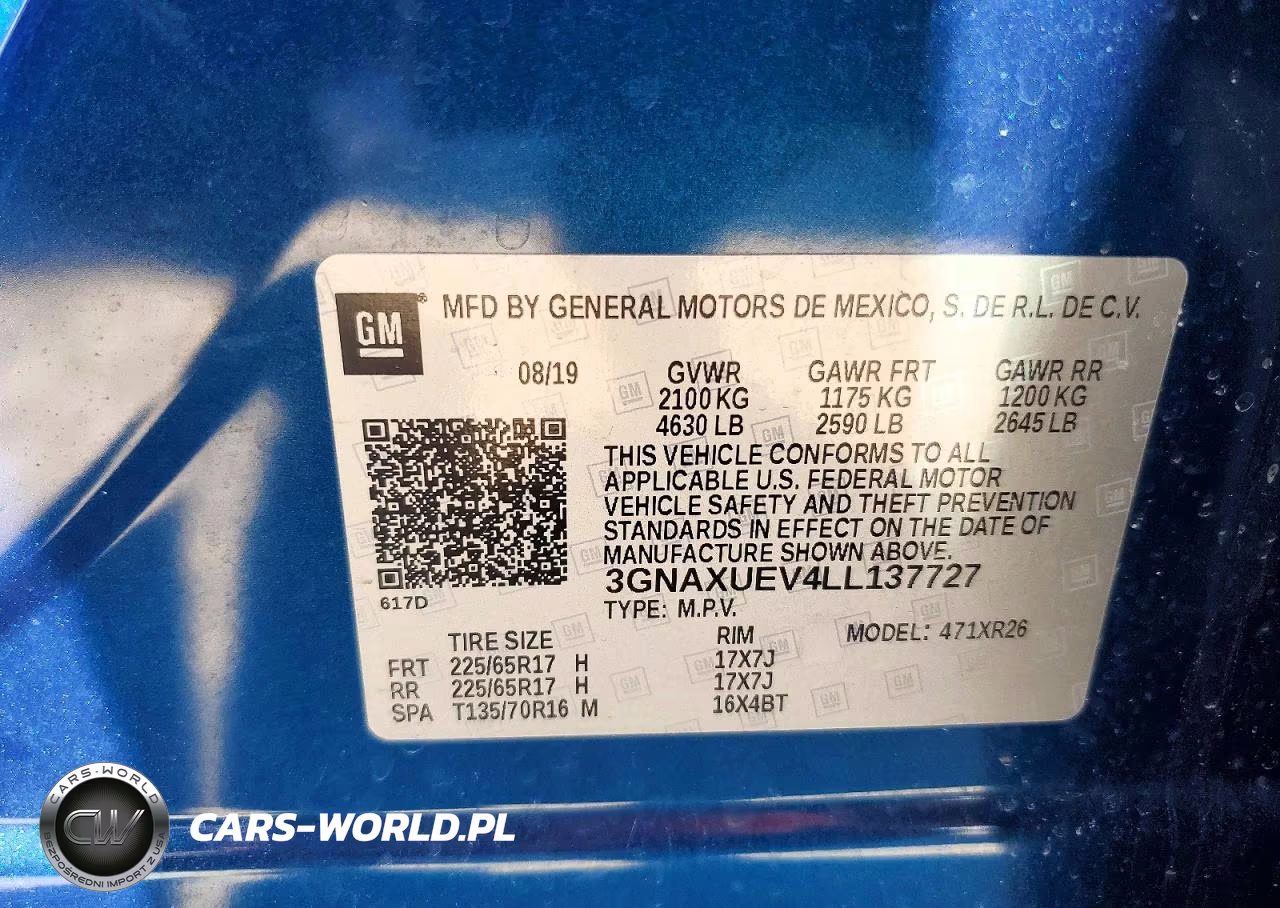 2020 Chevrolet Equinox Lt VIN:3GNAXUEV4LL137727 - 13