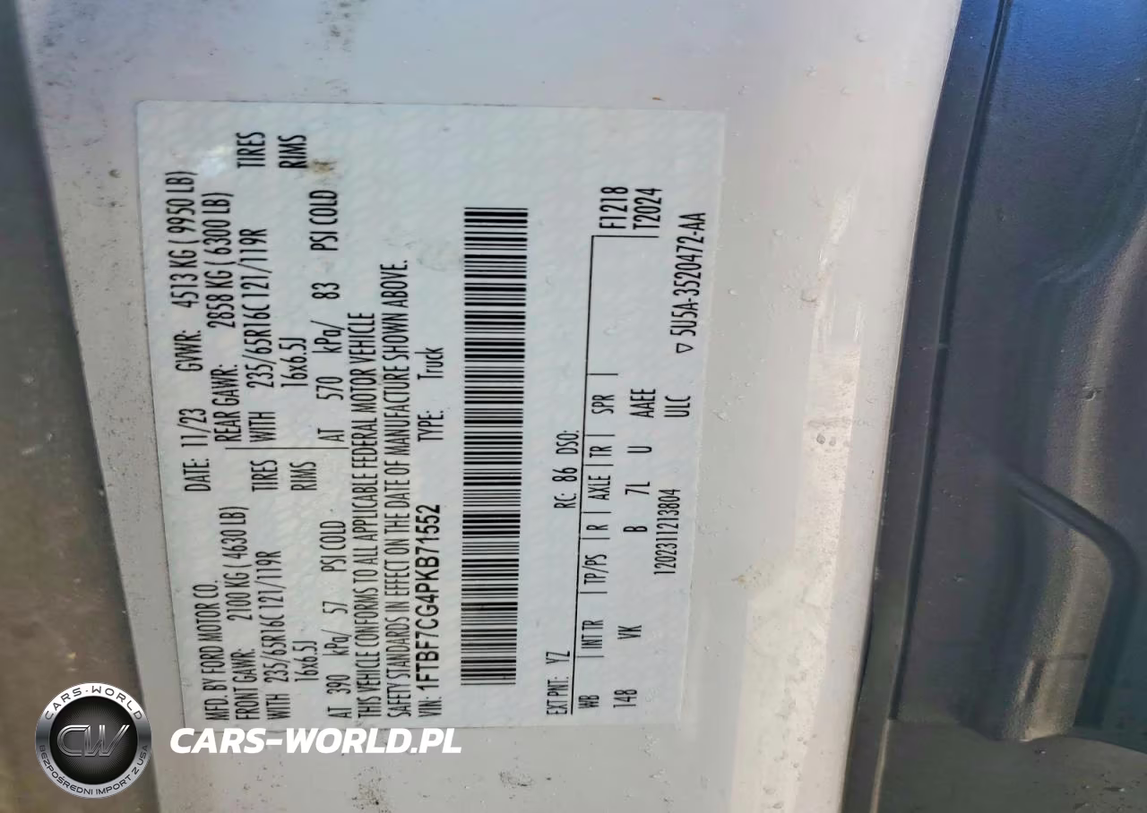 2023 Ford Transit T-350 Hd VIN:1FTBF7CG4PKB71552 - 12