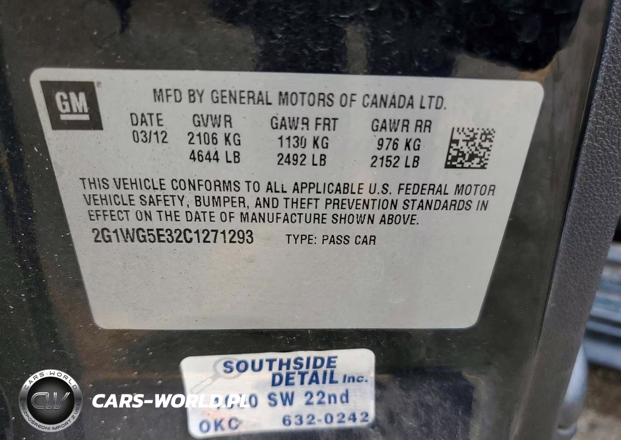 2012 Chevrolet Impala Lt VIN:2G1WG5E32C1271293 - 12