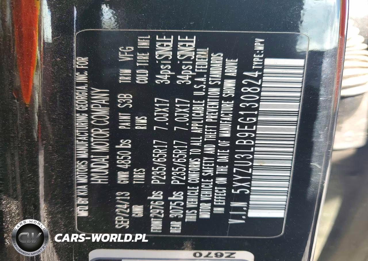 2014 Hyundai Santa Fe Sport 2.4L VIN:5XYZU3LB9EG130824 - 14