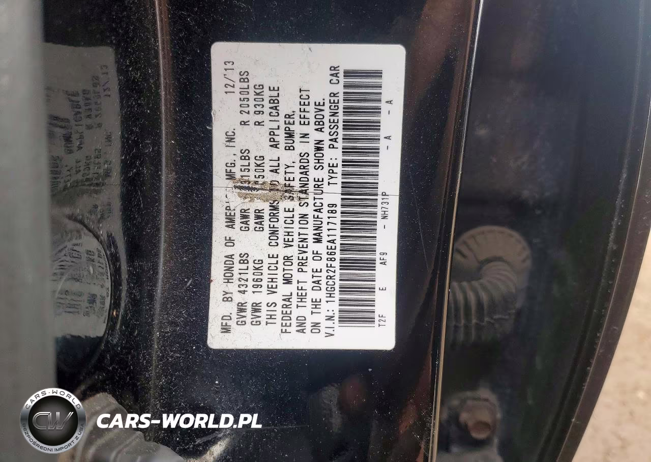 2014 Honda Accord Ex VIN:1HGCR2F86EA117189 - 12