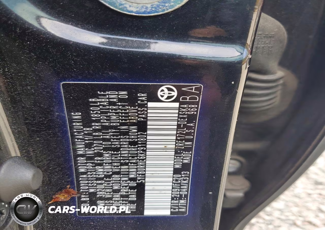 2019 Toyota Corolla Se VIN:5YFBURHE6KP911802 - 13