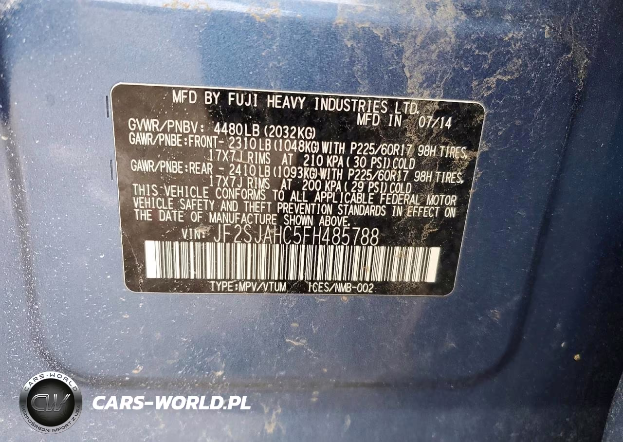 2015 Subaru Forester 2.5I Limited VIN:JF2SJAHC5FH485788 - 13