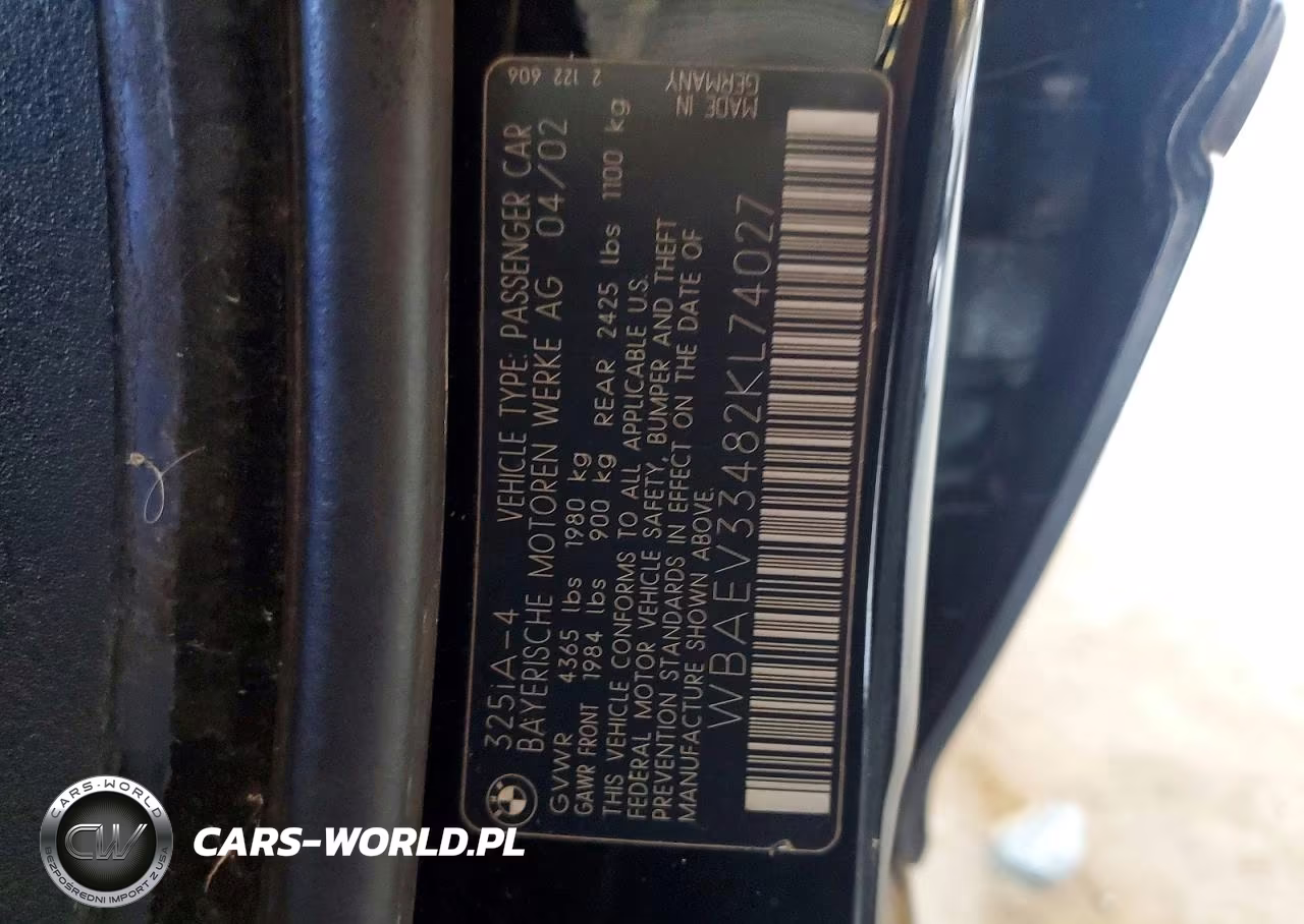 2002 BMW 325 I VIN:WBAEV33482KL74027 - 12