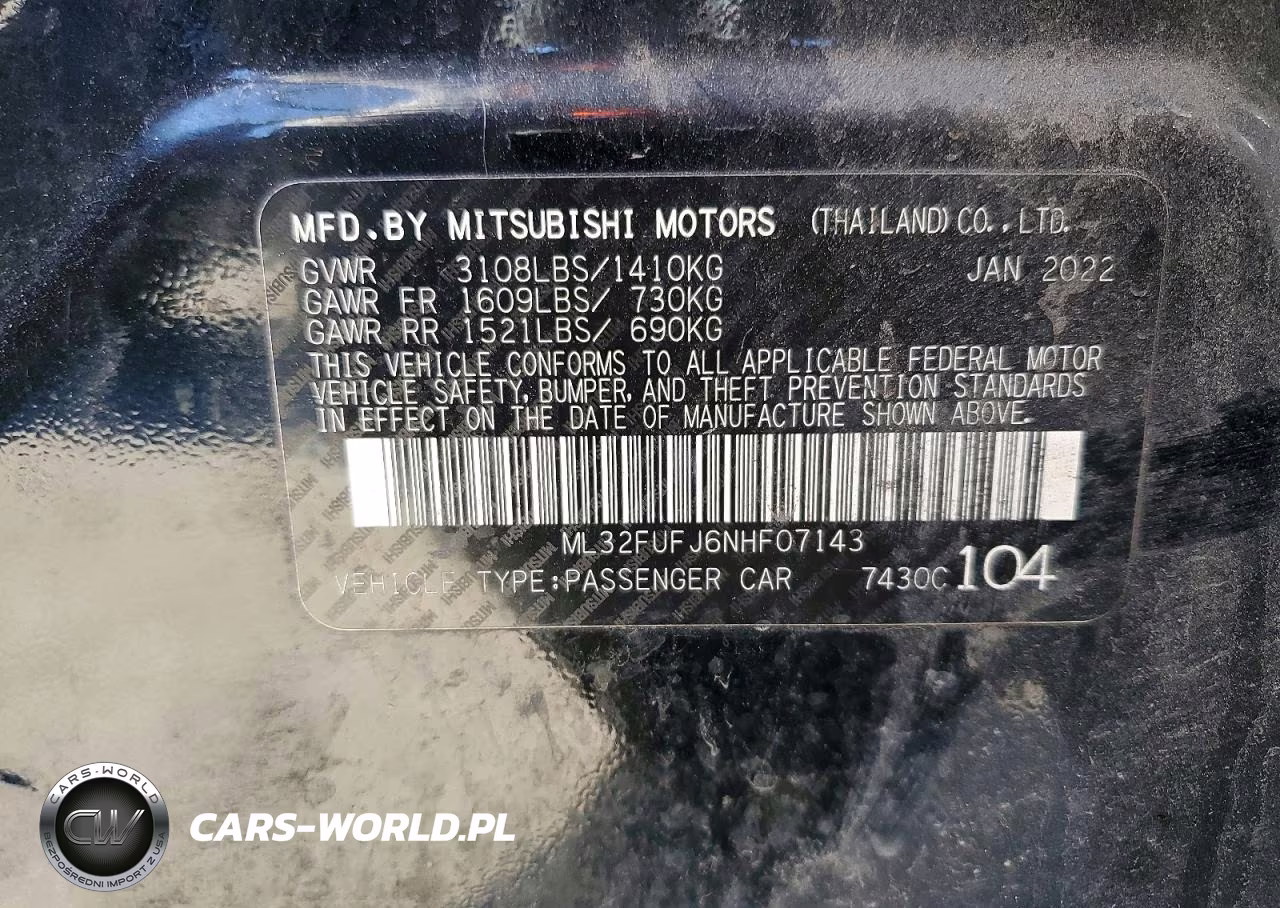 2022 Mitsubishi Mirage G4 Es VIN:ML32FUFJ6NHF07143 - 12