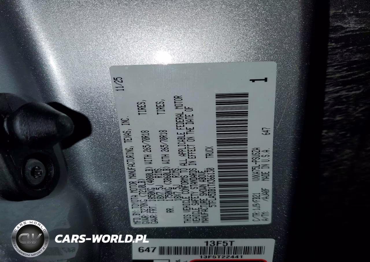 2026 Toyota Tundra Sr5 VIN:5TFLA5DB1TX366130 - 12