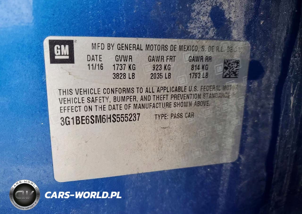 2017 Chevrolet Cruze Lt VIN:3G1BE6SM6HS555237 - 13