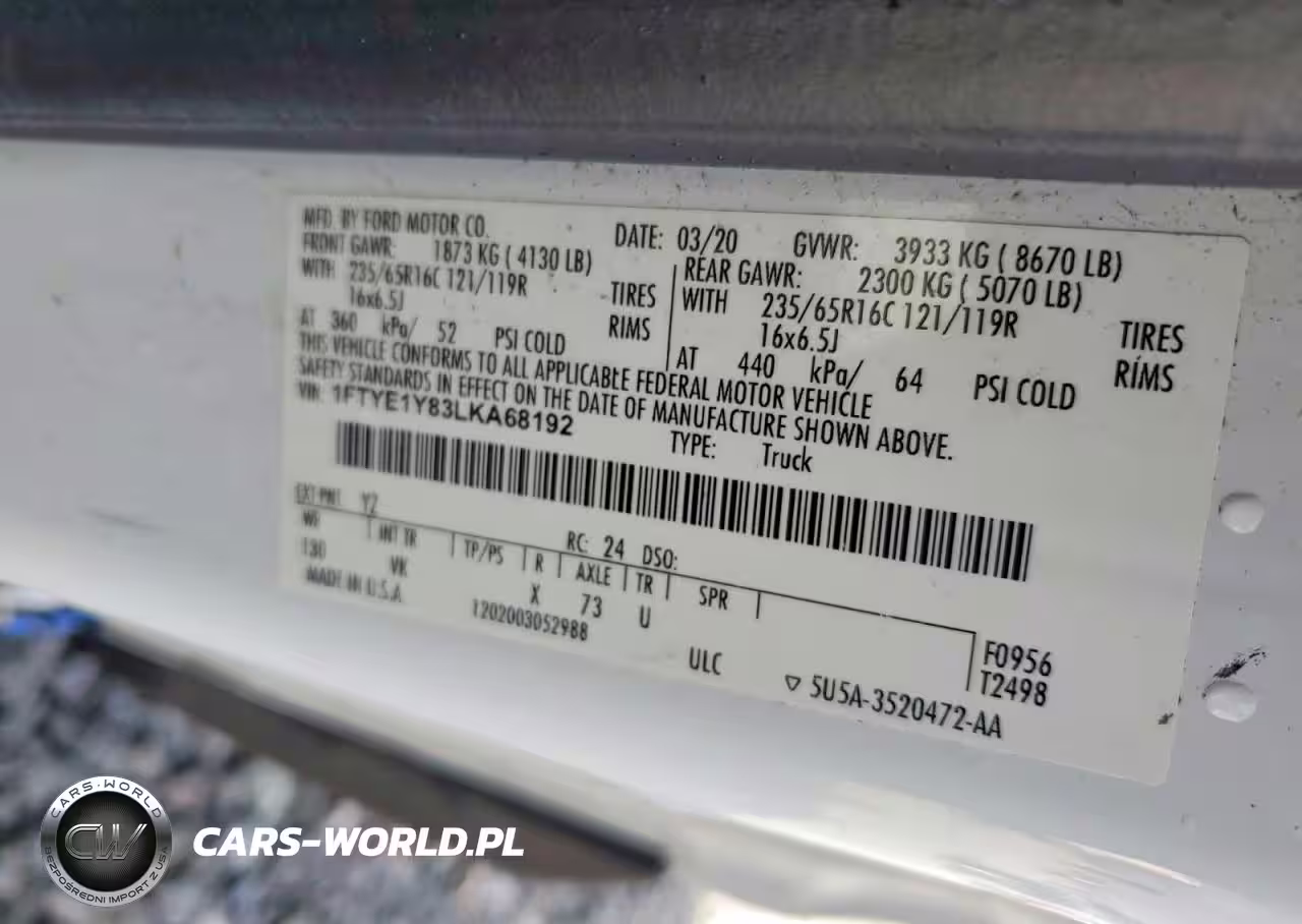 2020 Ford Transit 150 Delivery Van VIN:1FTYE1Y83LKA68192 - 14