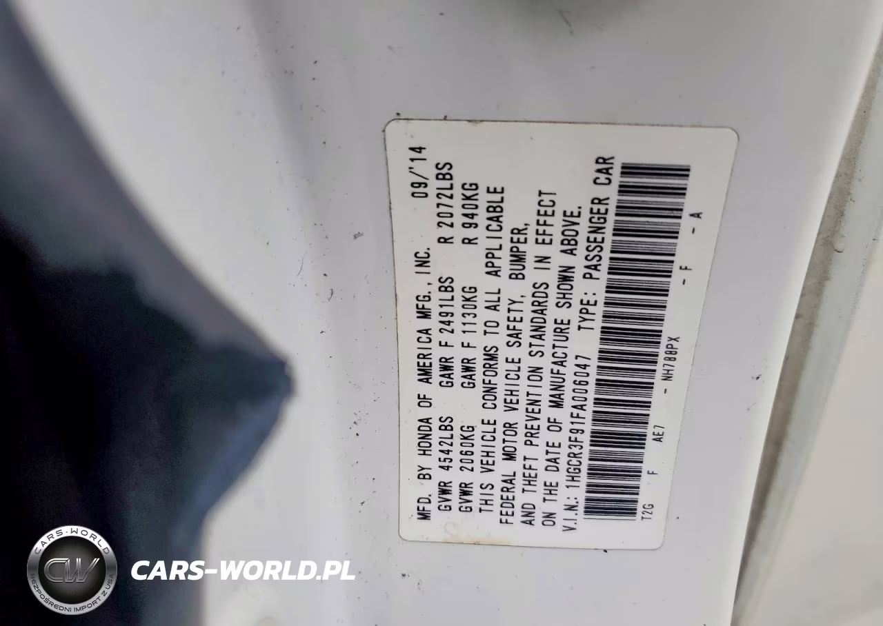 2015 Honda Accord Touring VIN:1HGCR3F91FA006047 - 13