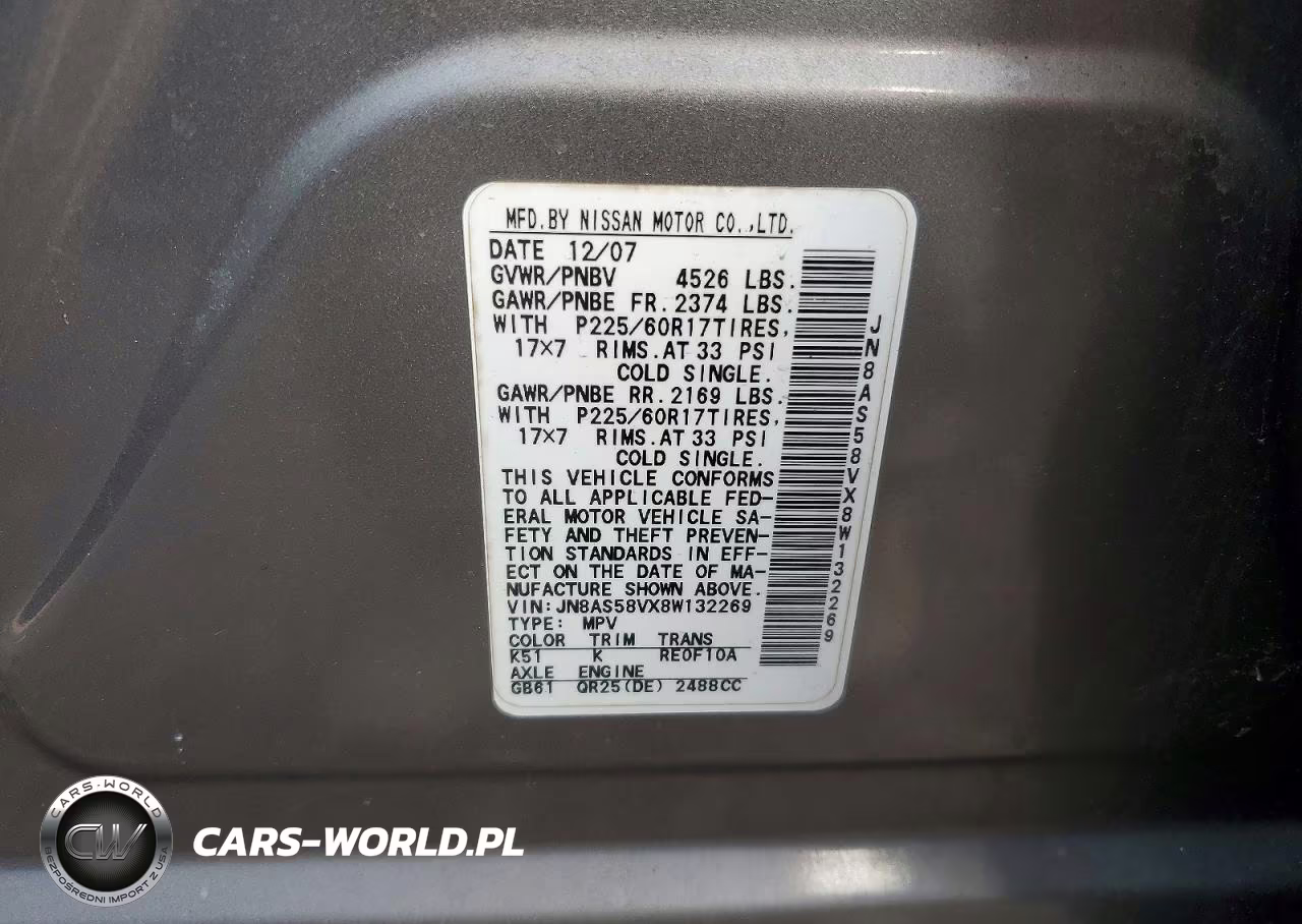 2008 Nissan Rogue Sl VIN:JN8AS58VX8W132269 - 13