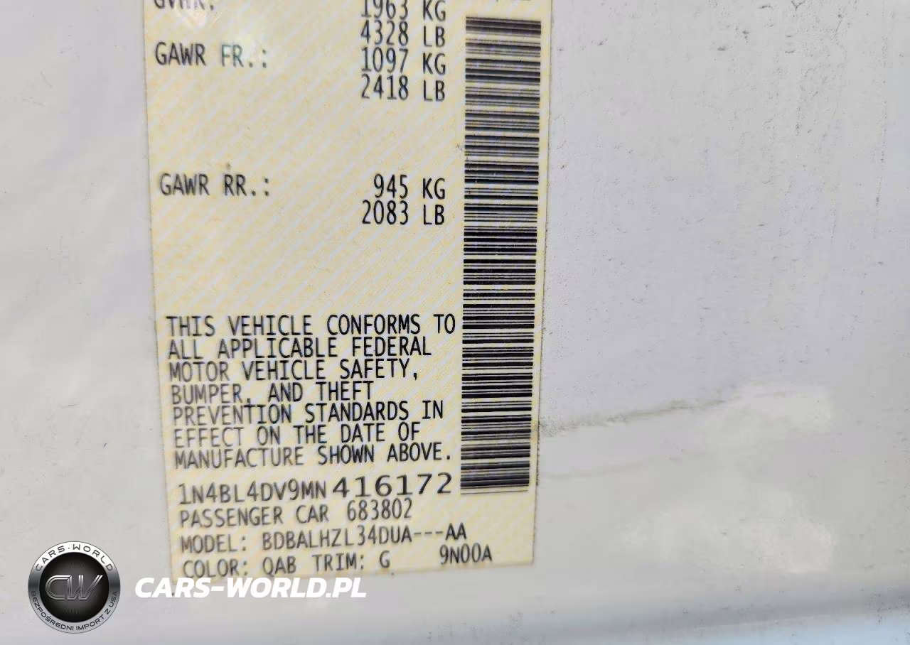 2021 Nissan Altima 2.5 Sv VIN:1N4BL4DV9MN416172 - 12