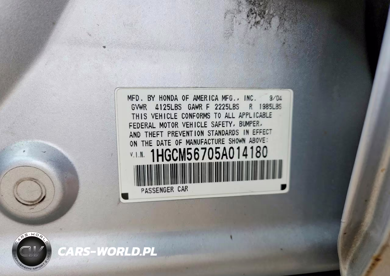 2005 Honda Accord Ex VIN:1HGCM56705A014180 - 12
