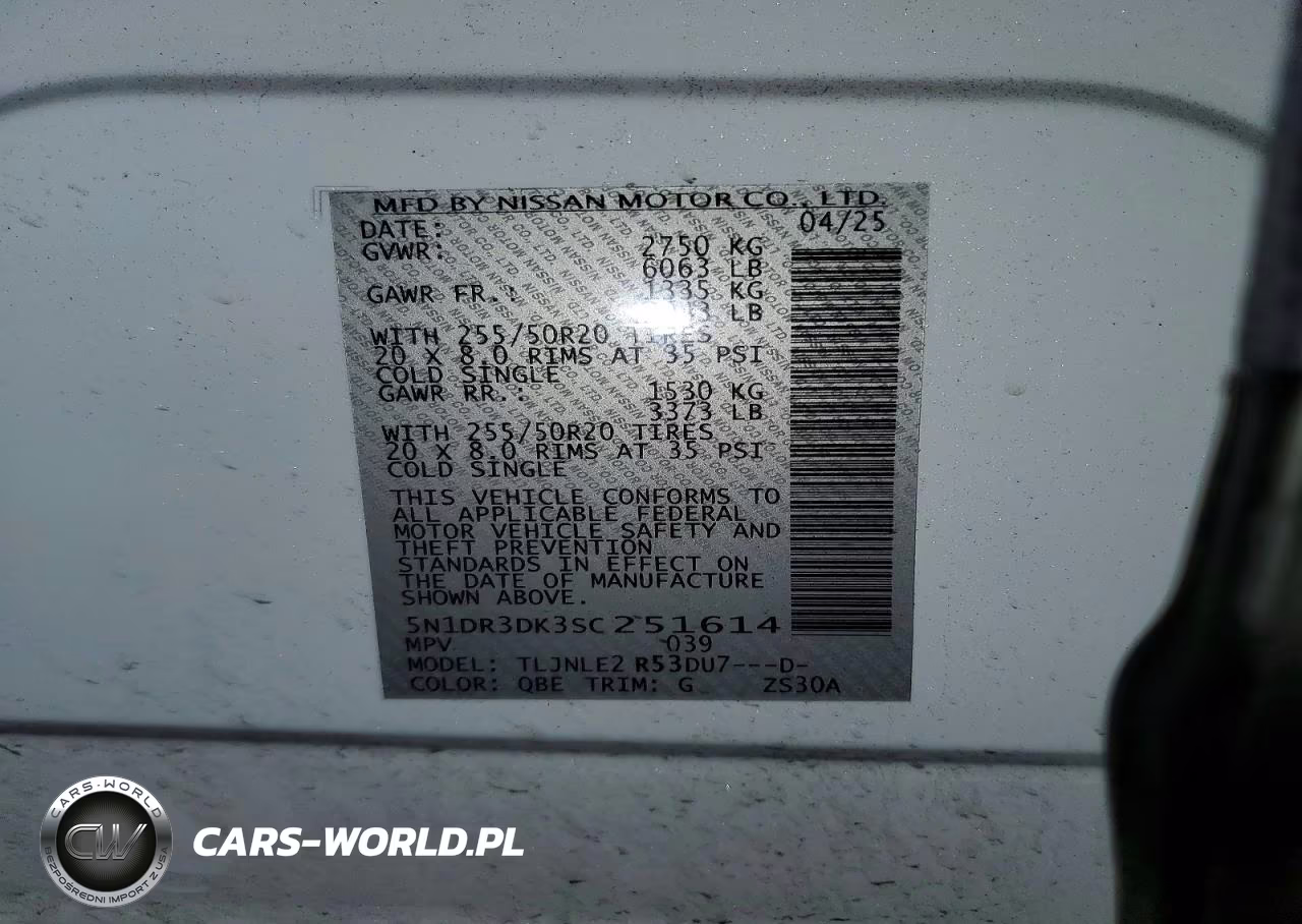 2025 Nissan Pathfinder Platinum VIN:5N1DR3DK3SC251614 - 14