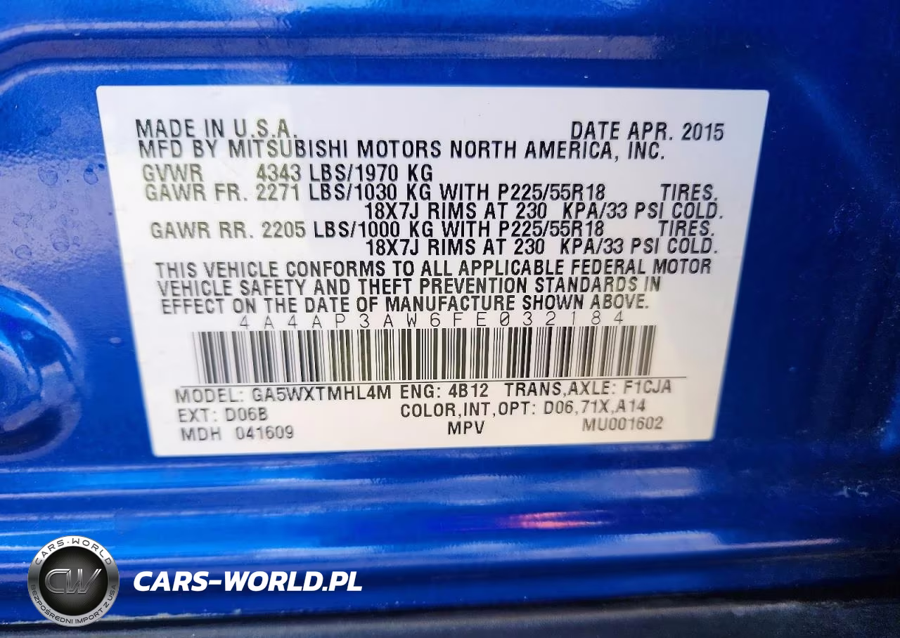 2015 Mitsubishi Outlander Sport Es VIN:4A4AP3AW6FE032184 - 12