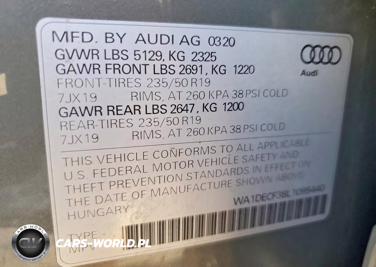 2020 Audi Q3 Premium S Line VIN:WA1DECF38L1095440 - 14