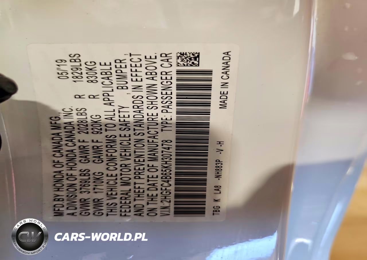 2019 Honda Civic Lx VIN:2HGFC4B65KH307478 - 13