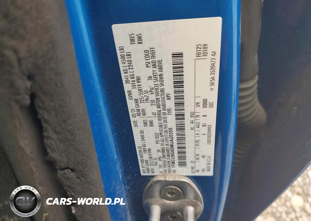 2021 Ford Escape Se VIN:1FMCU9G60MUA20355 - 14