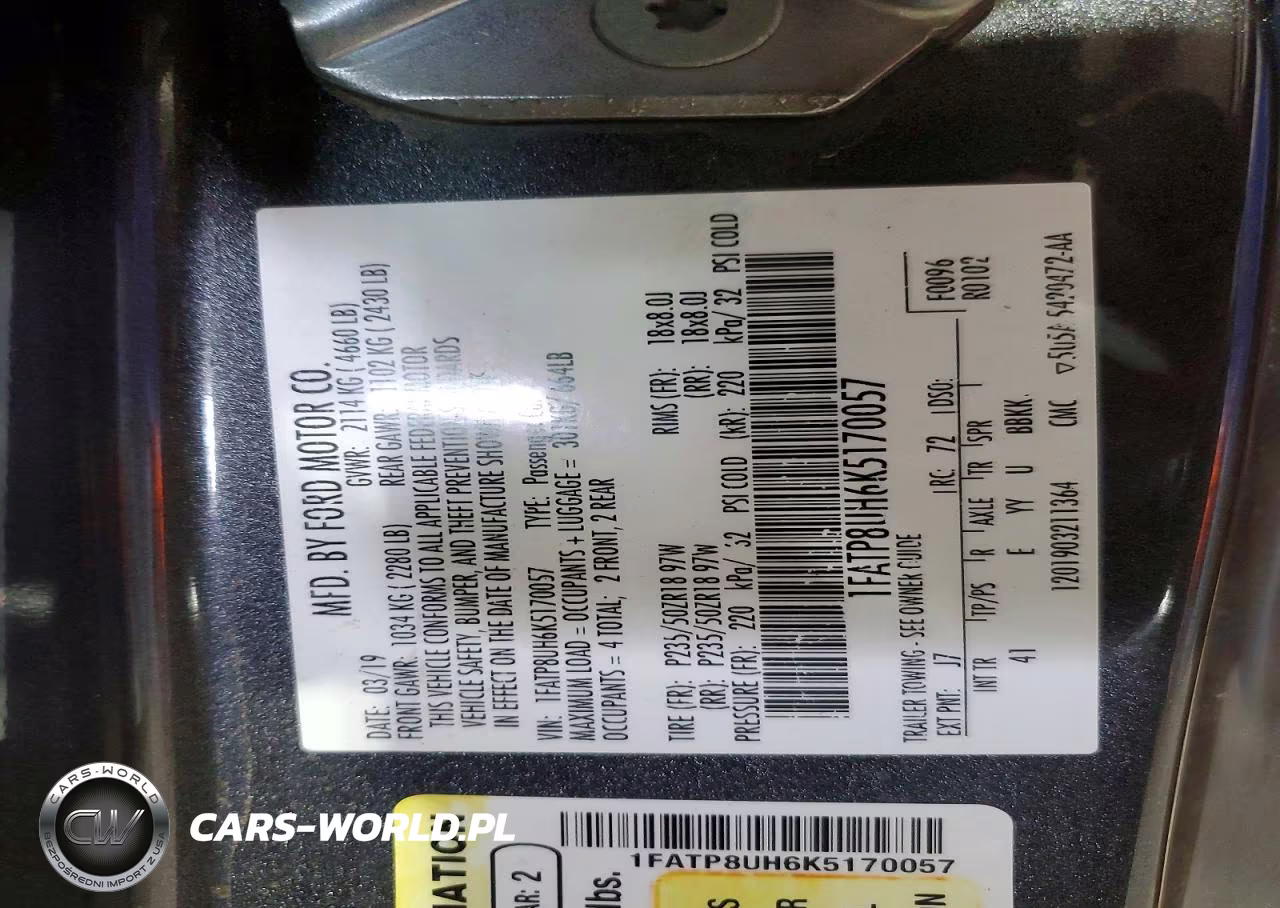 2019 Ford Mustang Gt VIN:1FATP8UH6K5170057 - 12