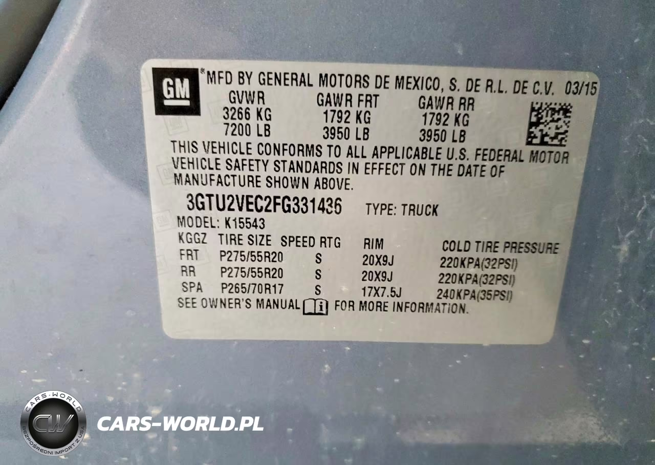 2015 GMC Sierra K1500 Slt VIN:3GTU2VEC2FG331436 - 12