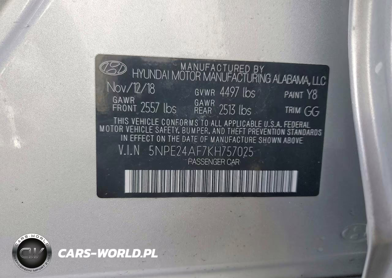 2019 Hyundai Sonata Se VIN:5NPE24AF7KH757025 - 13