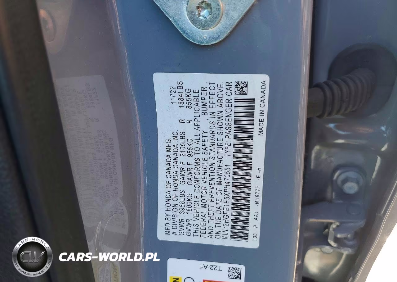2023 Honda Civic Si VIN:2HGFE1E5XPH470551 - 12