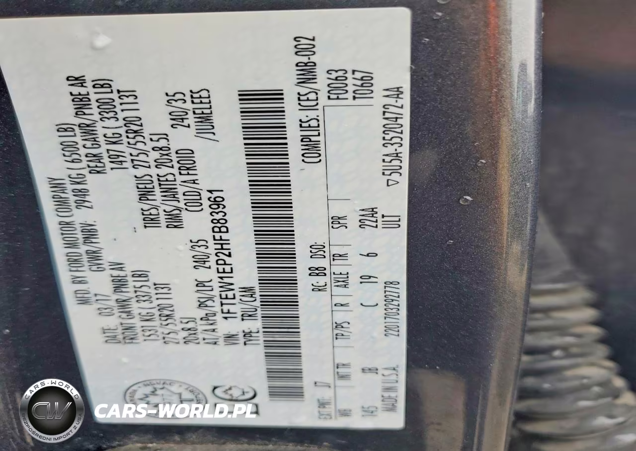 2017 Ford F150 Supercrew VIN:1FTEW1EP2HFB83961 - 12