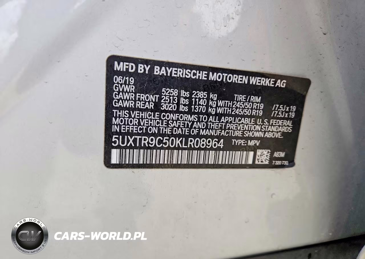 2019 BMW X3 xDrive30I VIN:5UXTR9C50KLR08964 - 12